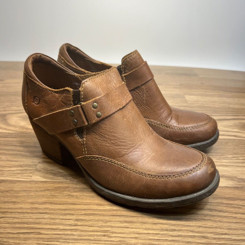 Born Nyssa D41516 Tan Ankle Booties‎ Womens 7 US / 38 EU